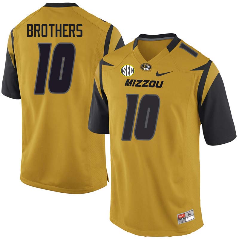 Men #10 Kentrell Brothers Missouri Tigers College Football Jerseys Sale-Yellow - Click Image to Close